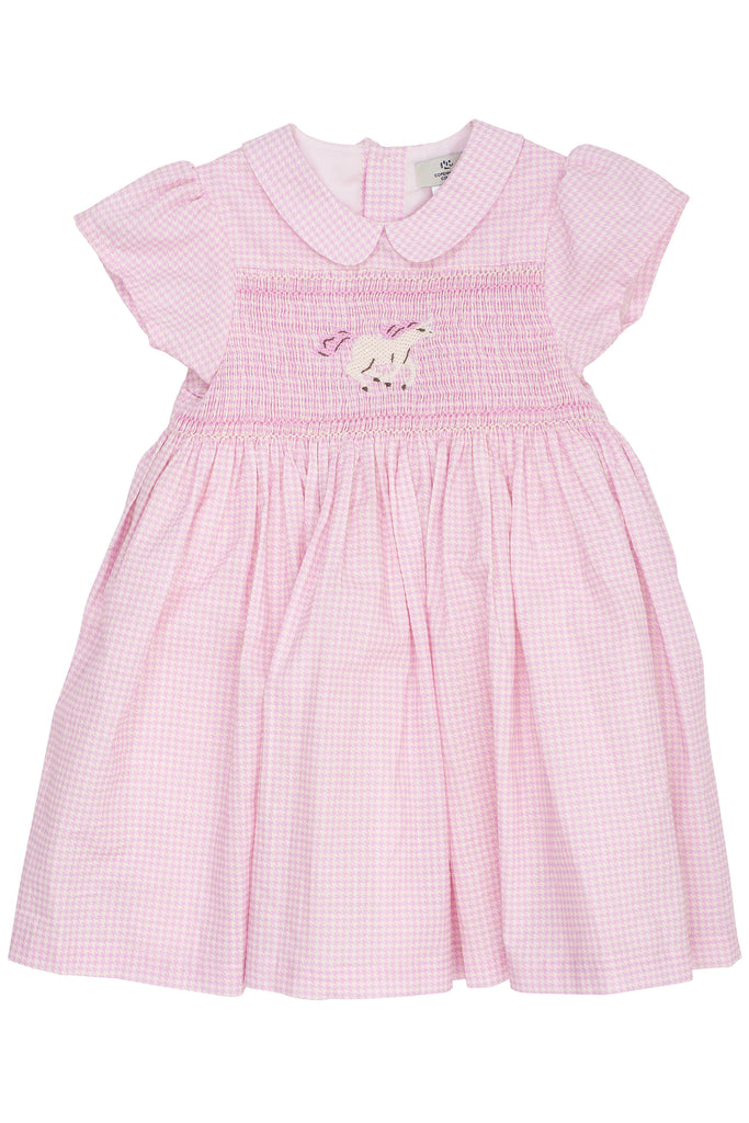 Copenhagen Houndstooth Kjole Med Håndlaget Enhjørning-Kjole-Copenhagen-Junior Barneklær