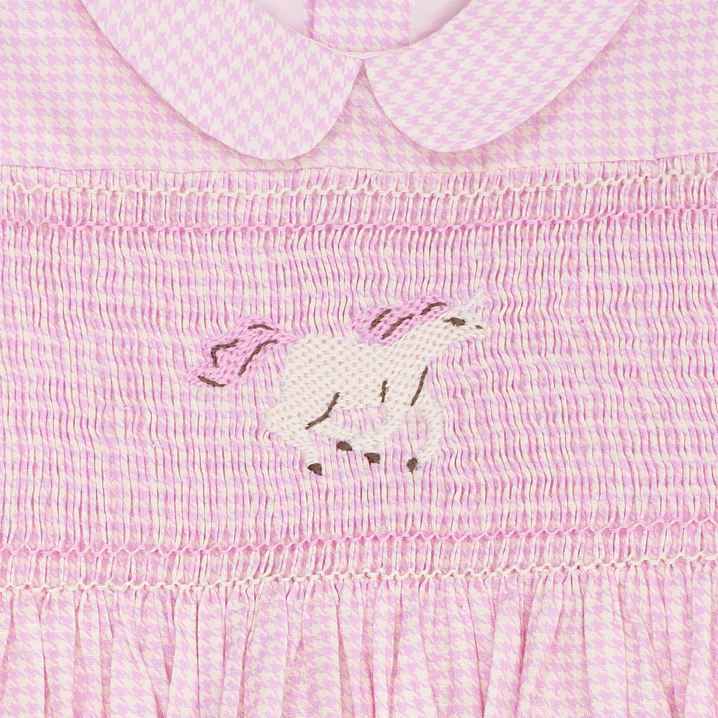 Copenhagen Houndstooth Kjole Med Håndlaget Enhjørning-Kjole-Copenhagen-Junior Barneklær