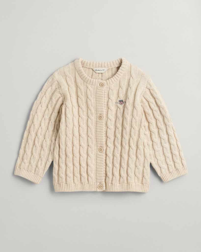 Gant Shield Cotton Cable Cardigan-Genser-Gant-Junior Barneklær