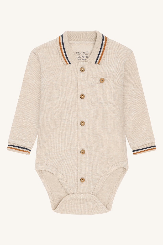 Hust&Claire Boye Polo Stripes Body-Body-Hust&Claire-Junior Barneklær