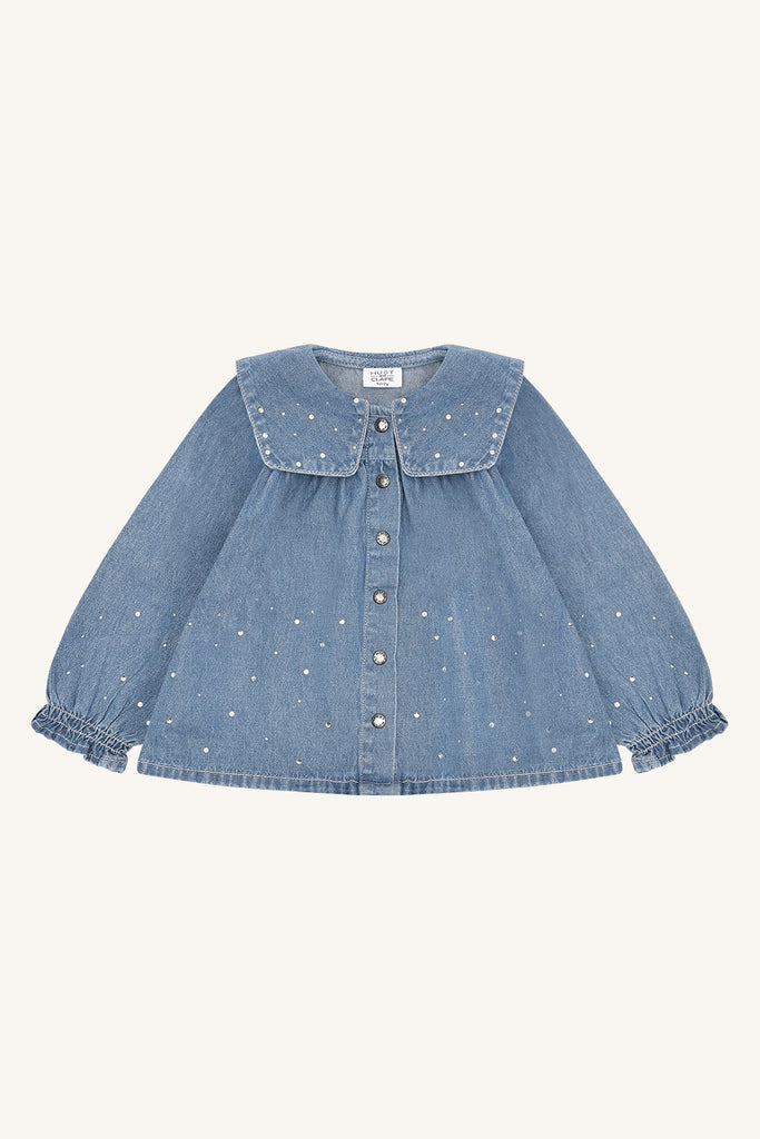 Hust&Claire Karoline Denim Bluse-Kjole-Hust&Claire-Junior Barneklær