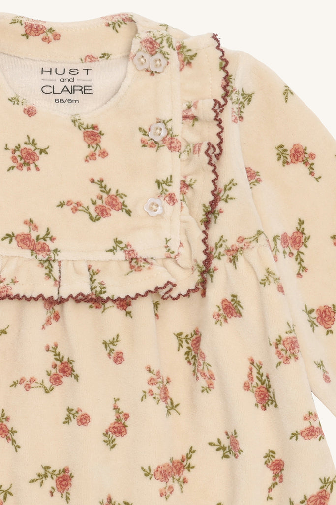 Hust&Claire Kis Winter Roses Kjole-Kjole-Hust&Claire-Junior Barneklær