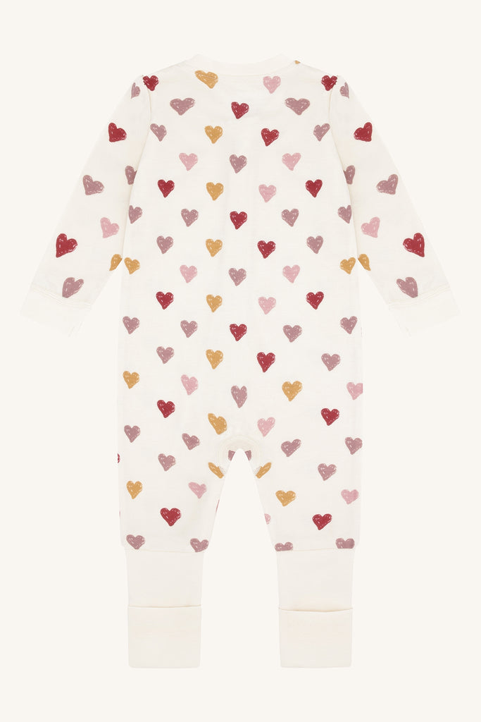 Hust&Claire Manu Hearts Puff Heldrakt-Nattøy-Hust&Claire-Junior Barneklær