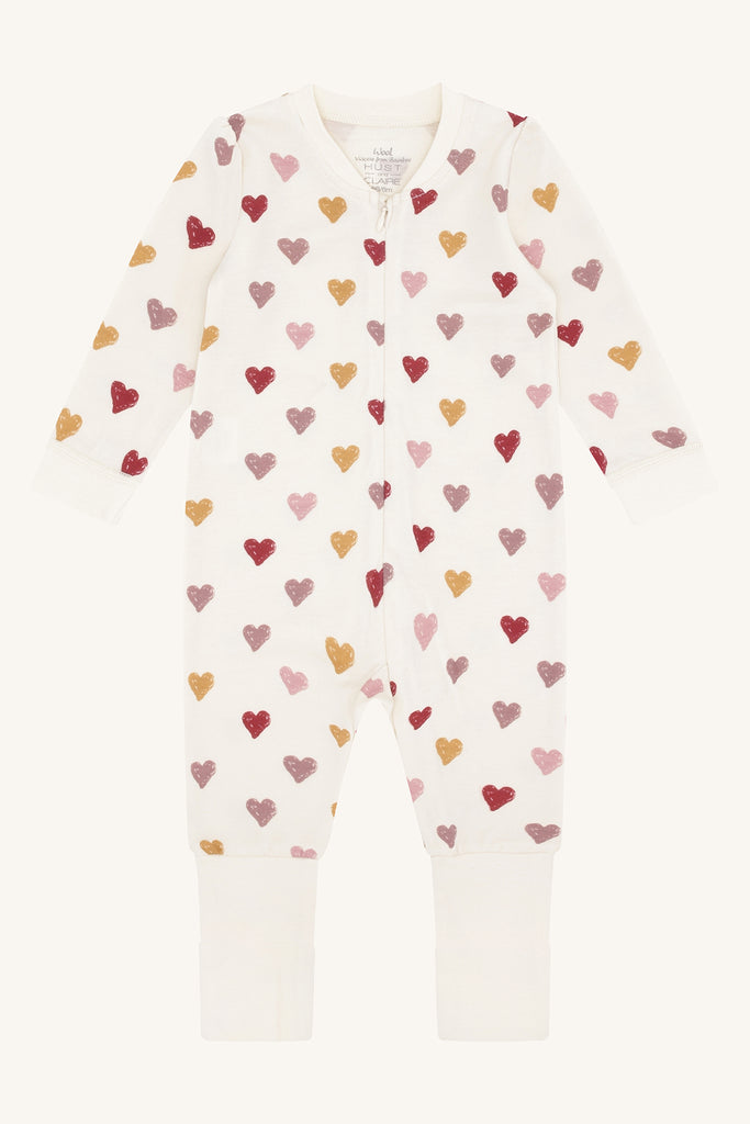 Hust&Claire Manu Hearts Puff Heldrakt-Nattøy-Hust&Claire-Junior Barneklær