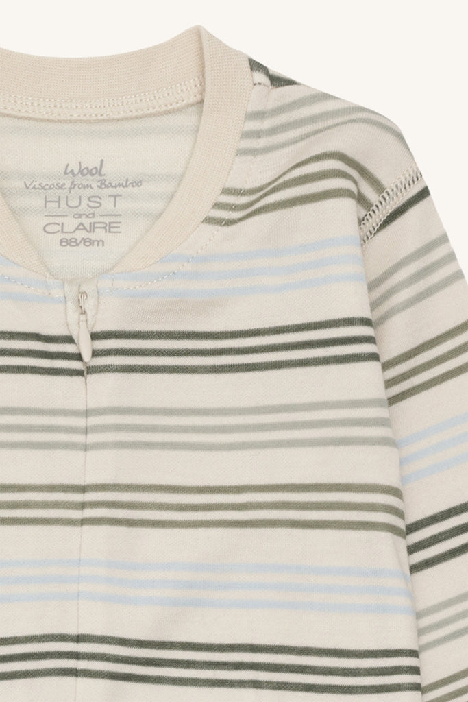 Hust&Claire Manu Zip 3 Stripes Heldrakt-Nattøy-Hust&Claire-Junior Barneklær