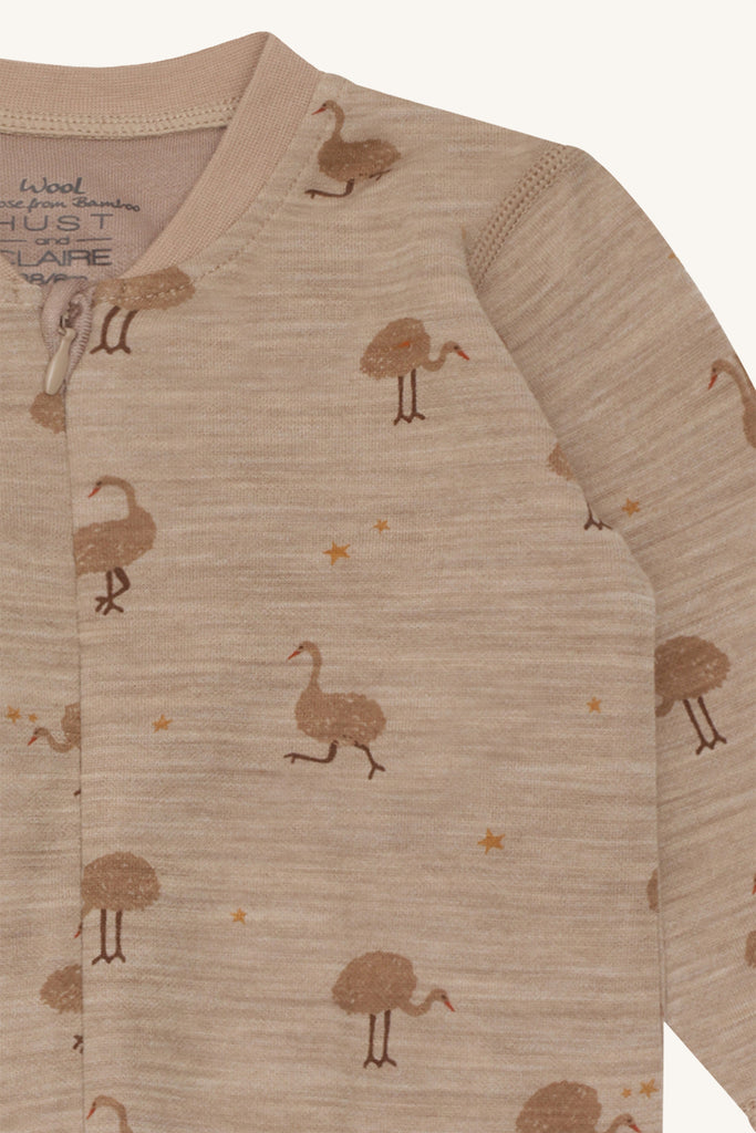 Hust&Claire Manu Zip Ostrich Heldrakt-Nattøy-Hust&Claire-Junior Barneklær