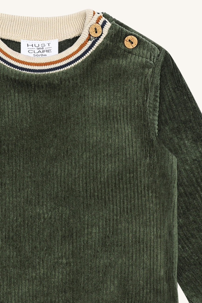 Hust&Claire Sofus Ribbed Velour-Genser-Hust&Claire-Junior Barneklær
