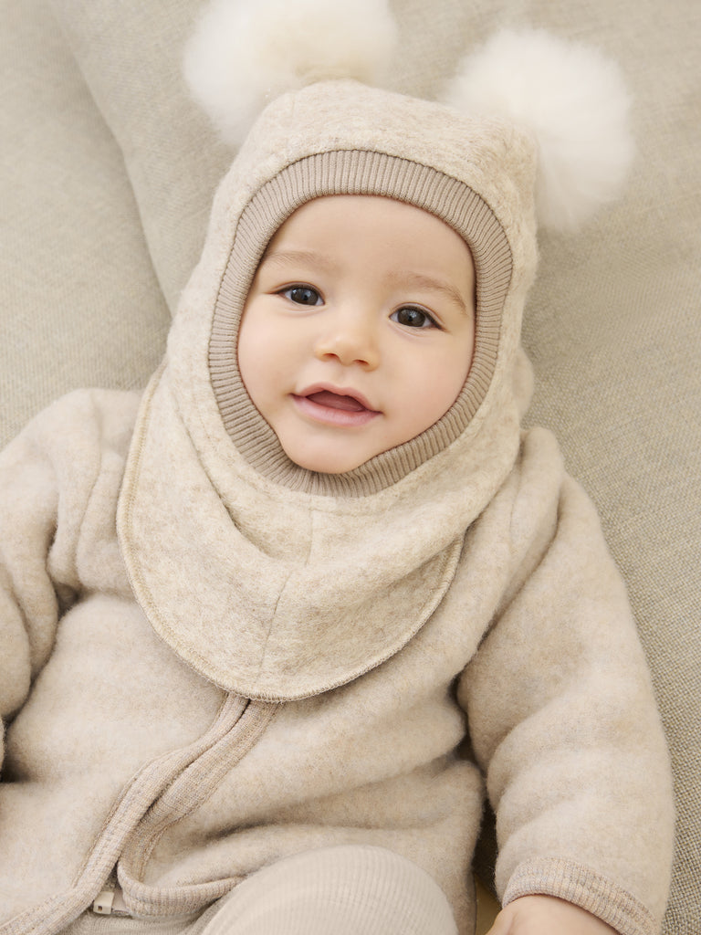 Huttelihut Balaclava Wool Alpaca Pompoms-Hodeplagg-Huttelihut-Junior Barneklær