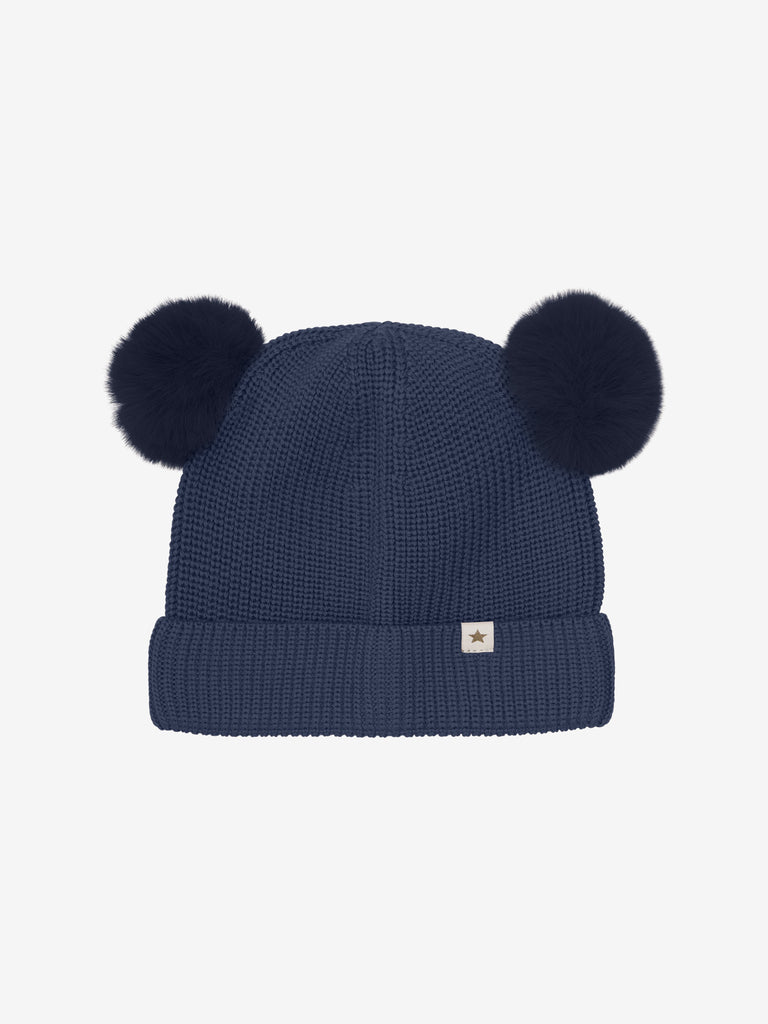 Huttelihut Beanie Wool Knit Pompoms-Hodeplagg-Huttelihut-Junior Barneklær