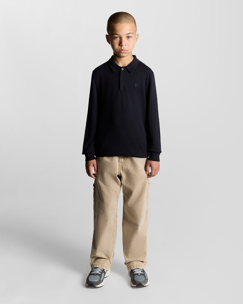 Lyle&Scott Langermet Strikket Pique-Skjorte-Lyle & Scott-Junior Barneklær