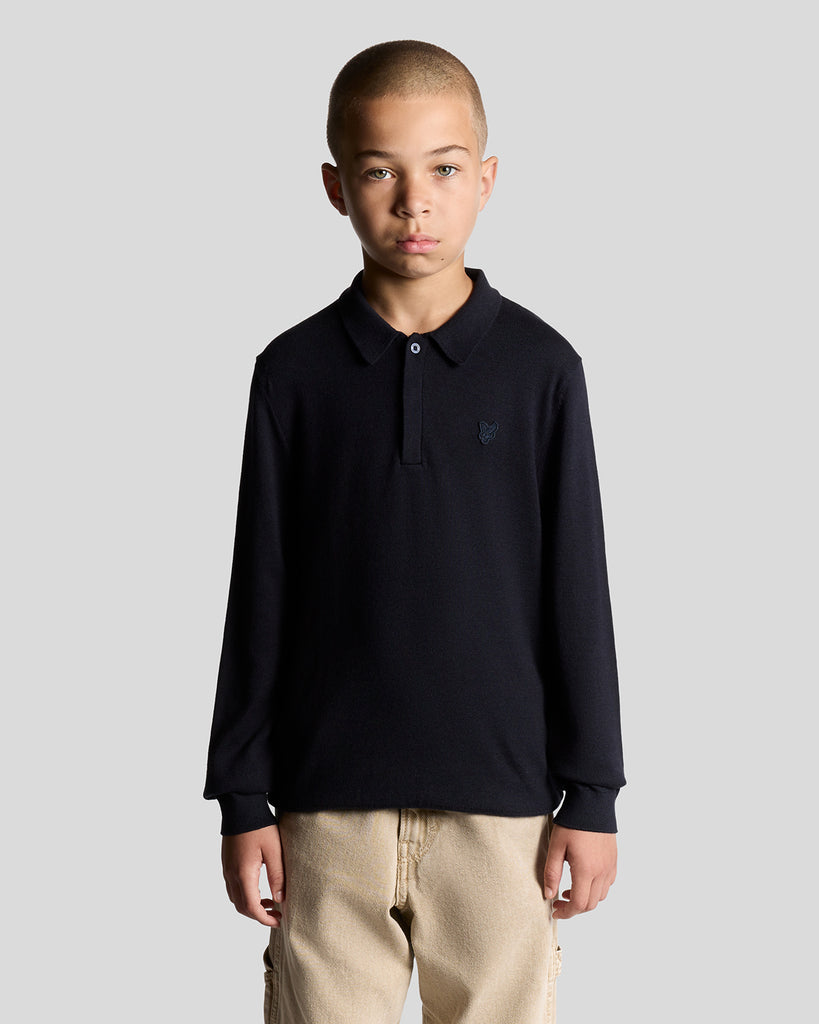 Lyle&Scott Langermet Strikket Pique-Skjorte-Lyle & Scott-Junior Barneklær