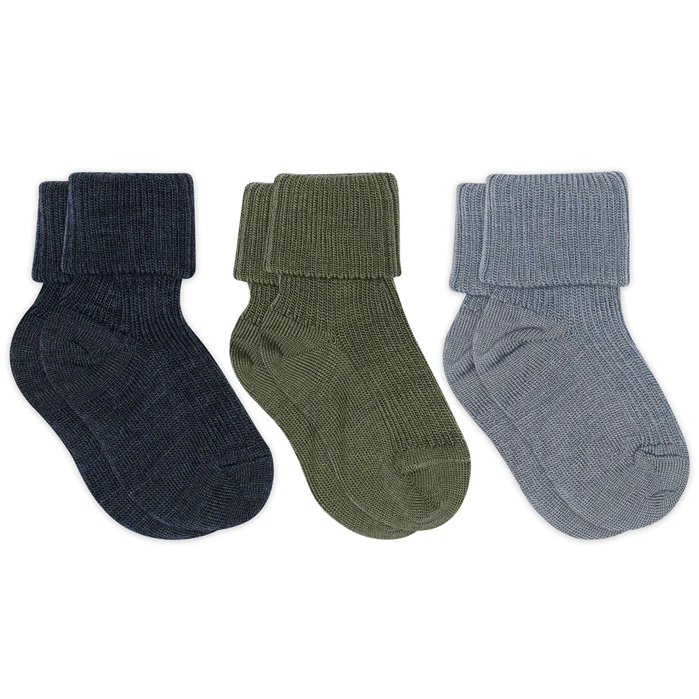 MP Ull Ribb Baby Sokker - 3-pakk-Sokker-MP-Junior Barneklær