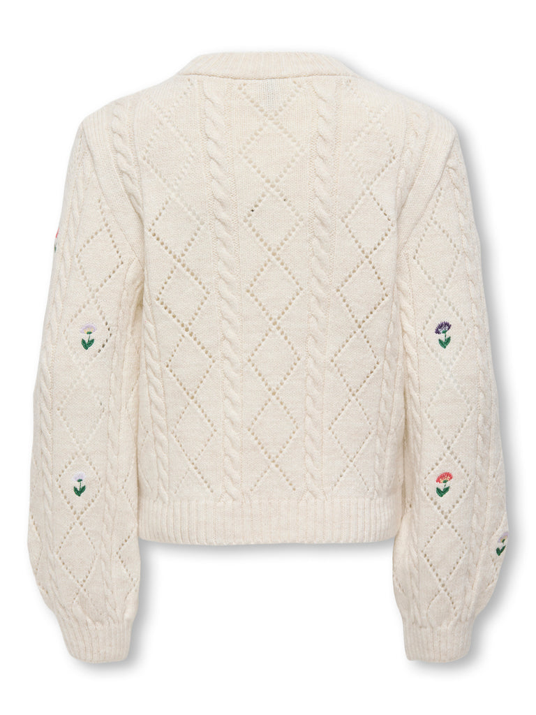 Only Flower Strikket Genser-Genser-Only-Junior Barneklær