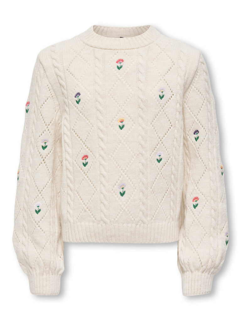 Only Flower Strikket Genser-Genser-Only-Junior Barneklær