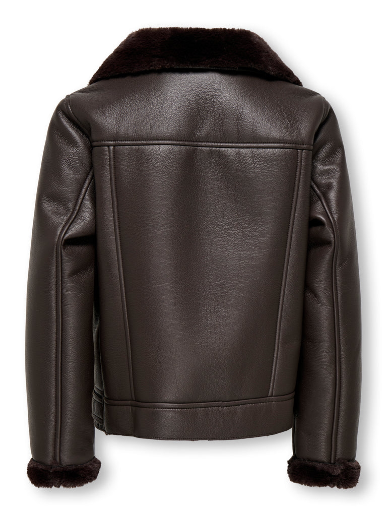 Only Starry Faux Skinn - Teddy Jakke-Yttertøy-Only-Junior Barneklær