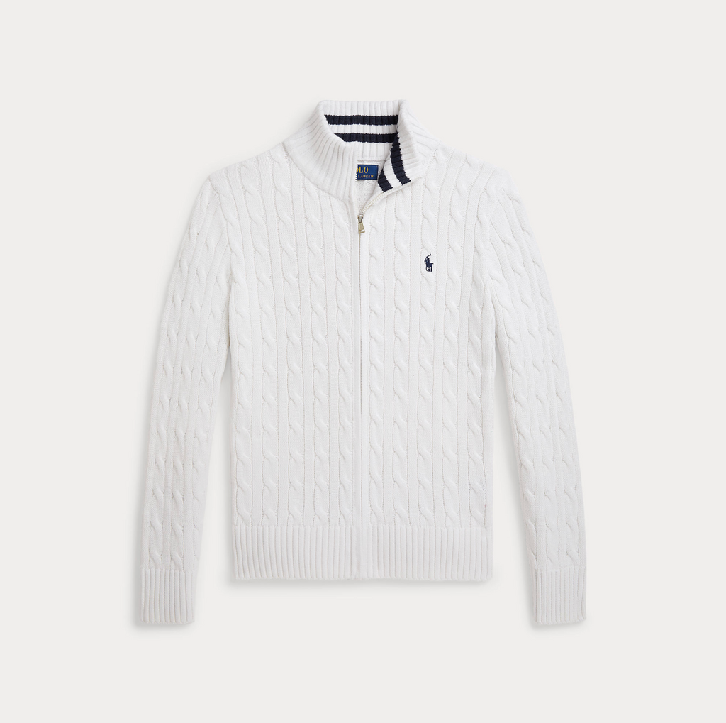 Ralph Lauren Full-zip Kabelstrikk-Genser-Ralph Lauren-Junior Barneklær