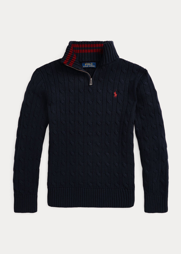 Ralph Lauren Half-zip Kabelstrikk-Genser-Ralph Lauren-Junior Barneklær