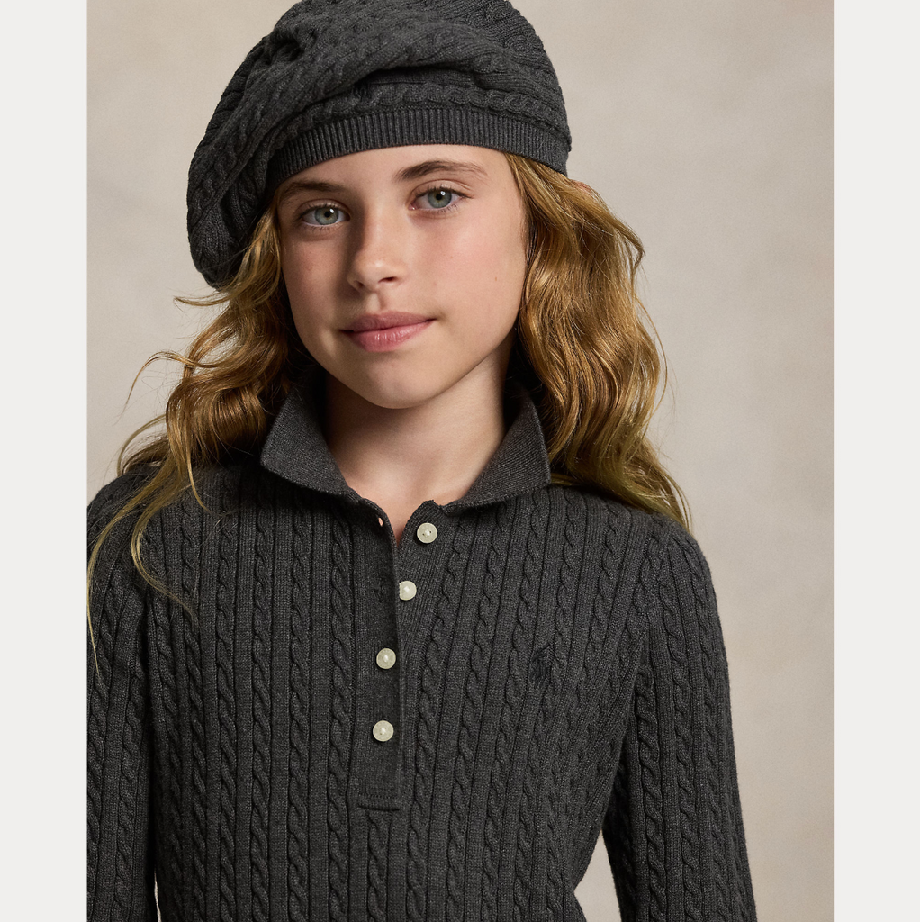 Ralph Lauren Kabelstrikk Kjole-Genser-Ralph Lauren-Junior Barneklær
