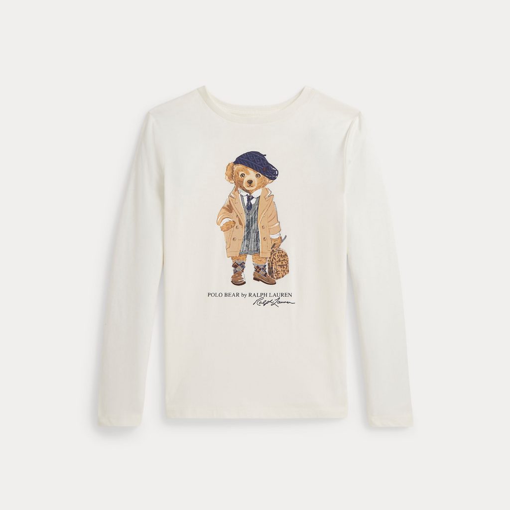 Ralph Lauren Longsleeve Polo Bear-T-skjorte-Ralph Lauren-Junior Barneklær
