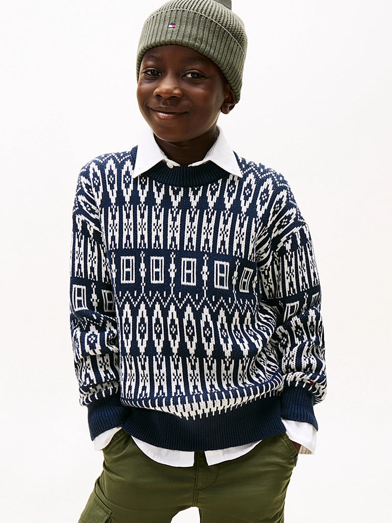 Tommy Hilfiger Fairisle Strikkegenser-Genser-Tommy Hilfiger-Junior Barneklær