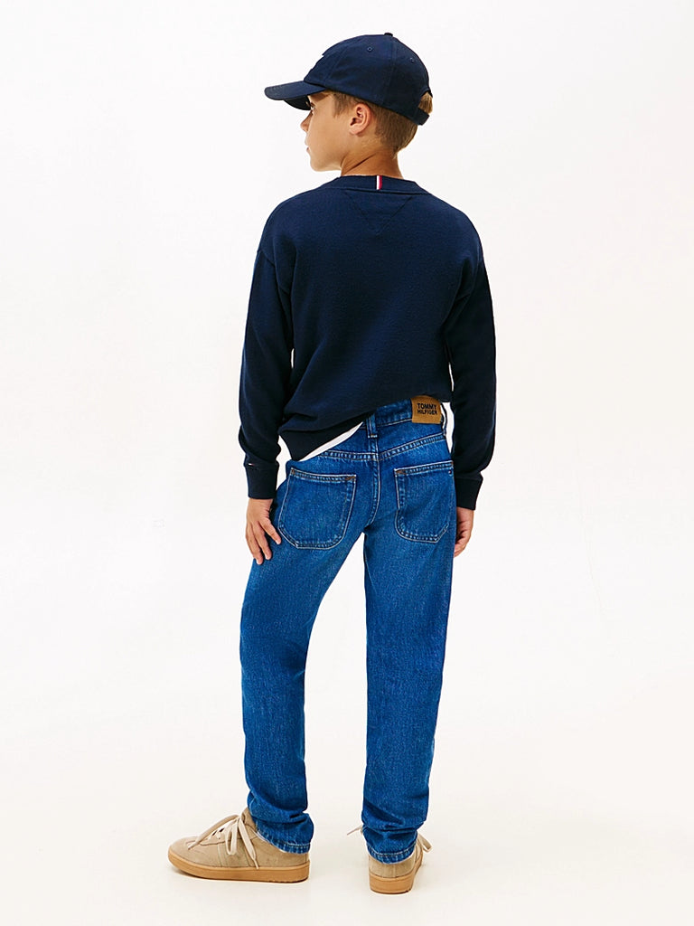 Tommy Hilfiger Modern Straight Dark Blue Jeans-Hodeplagg-Tommy Hilfiger-Junior Barneklær