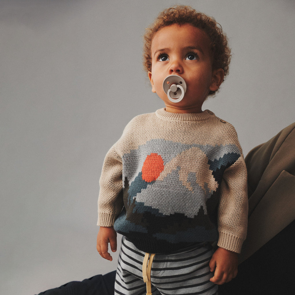 Wheat Jacquard Pullover William-Genser-Wheat-Junior Barneklær