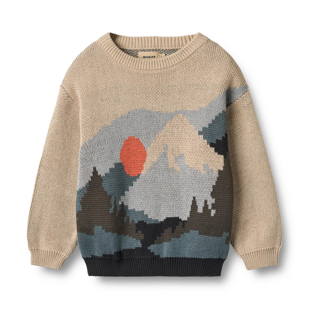 Wheat Jacquard Pullover William-Genser-Wheat-Junior Barneklær