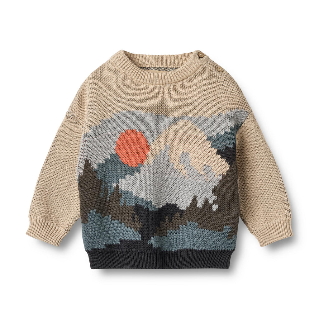 Wheat Jacquard Pullover William-Genser-Wheat-Junior Barneklær