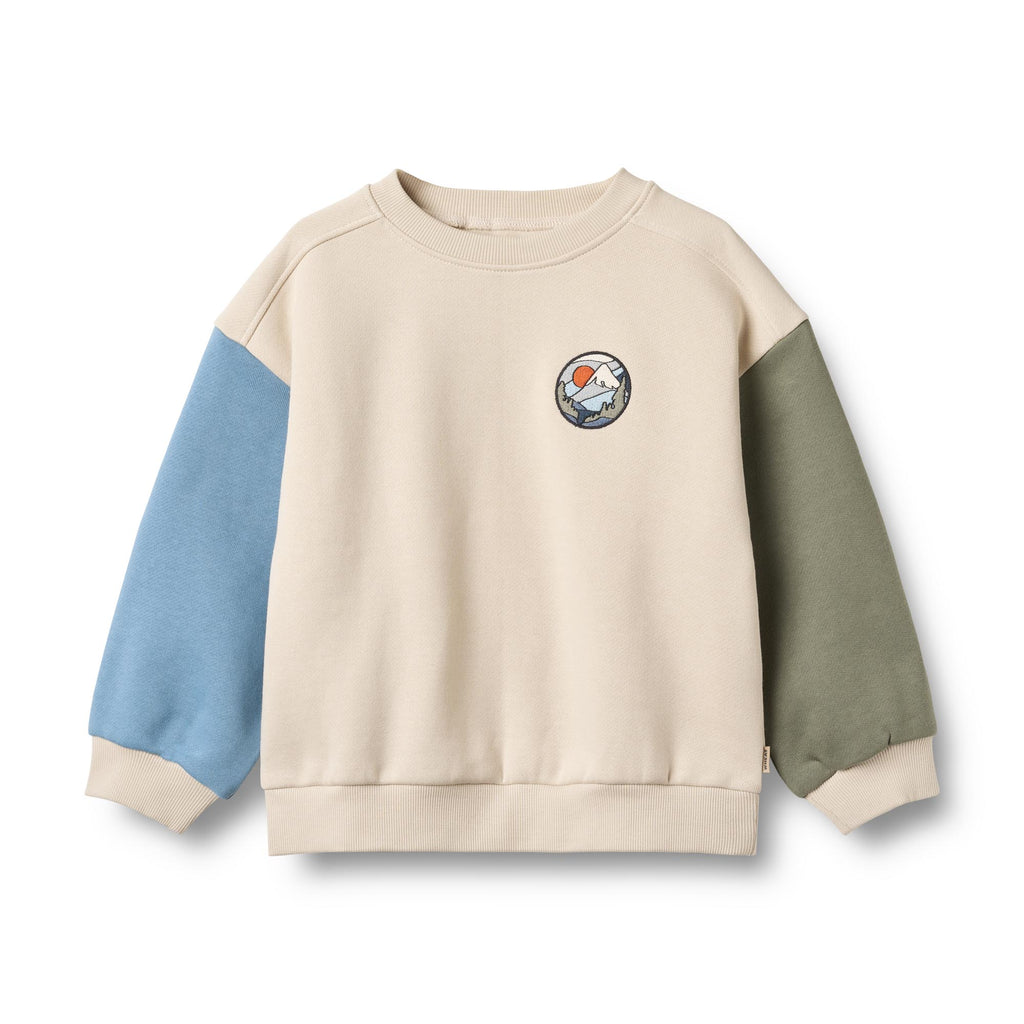 Wheat Sweatshirt L/S Badge Elliot-Genser-Wheat-Junior Barneklær